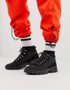 Asos Design Technical Hiker Sneaker In Black Textile