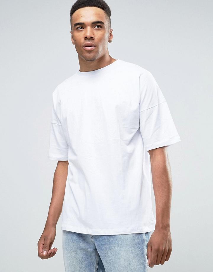 Pull & Bear Oversized T-shirt In White - White