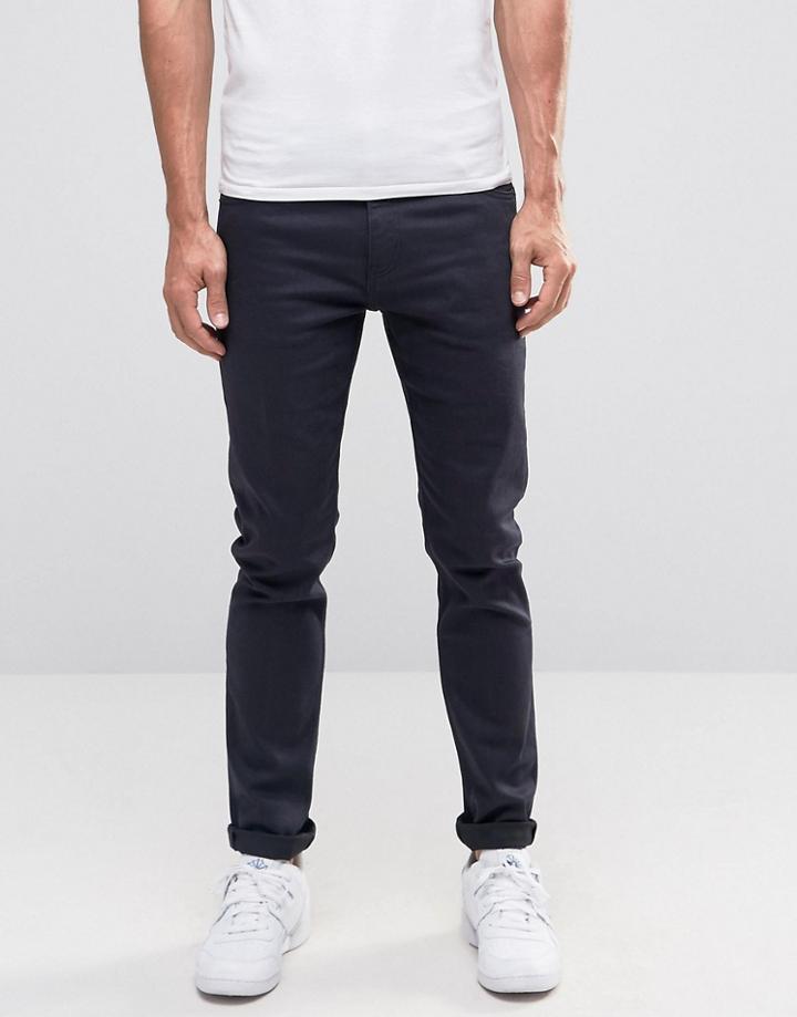 Weekday Friday Skinny Jeans Blue Black Monochrome - Black