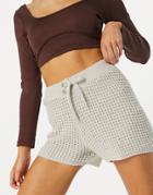 Parisian Knitted Shorts In Stone - Part Of A Set-neutral