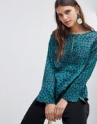 Emme Demetra Shirt In Leopard Print - Green