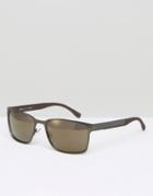 Hugo Boss Square Sunglasses In Gunmetal - Silver