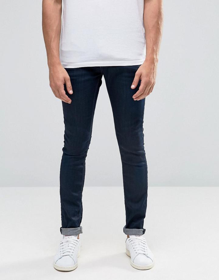 Selected Skinny Fit Stretch Jeans In Indigo Denim - Blue