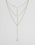 Limited Edition Multirow Triangle Chain Necklace - Gold