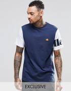 Ellesse T-shirt With Contrast Sleeves - Navy