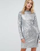 Cheap Monday Sequin High Neck Dress - Silver