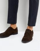 Asos Derby Shoes In Brown Suede With Distressed Sole - Brown