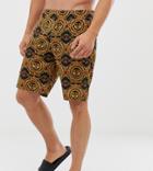 Asos Design Mix & Match Pyjama Shorts In Baroque Print-black