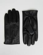 Barneys Leather Gloves In Black - Black