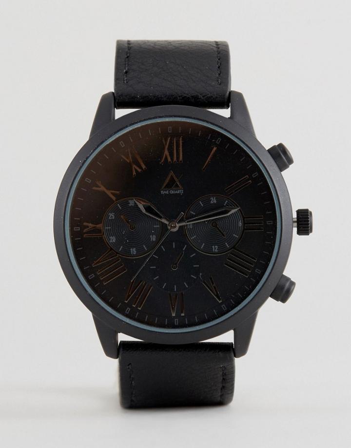 Asos Watch In Black With Roman Numerals - Black