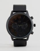 Asos Watch In Black With Roman Numerals - Black