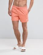 Bershka Swim Shorts In Washed Orange - Orange