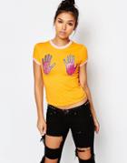 The Ragged Priest Retro Ringer Tee With Palmistry Patches - Yellow