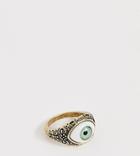 Reclaimed Vintage Inspired Eye Design Ring With Emboss In Burnished Gold Exclusive To Asos - Gold