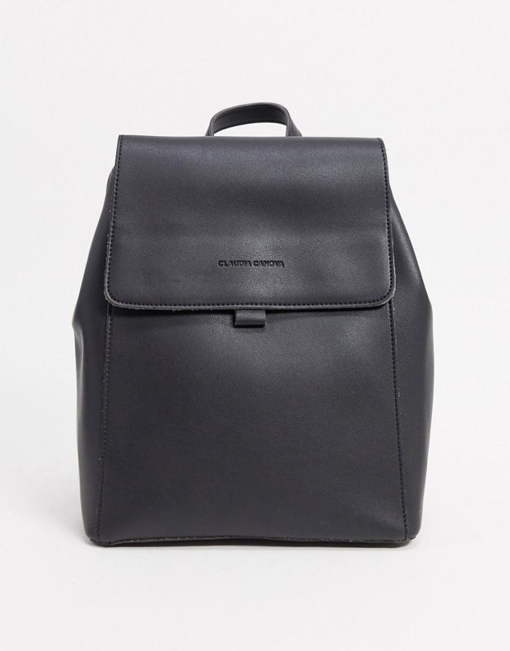 Claudia Canova Unlined Flapover Backpack In Black