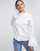 Prettylittlething Flare Cuff Shirt - White