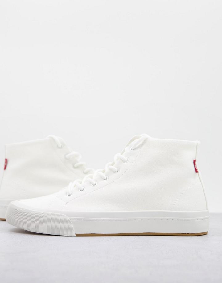 Levi's Summit Mid Top Sneakers In White With Small Logo