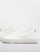 Levi's Summit Mid Top Sneakers In White With Small Logo