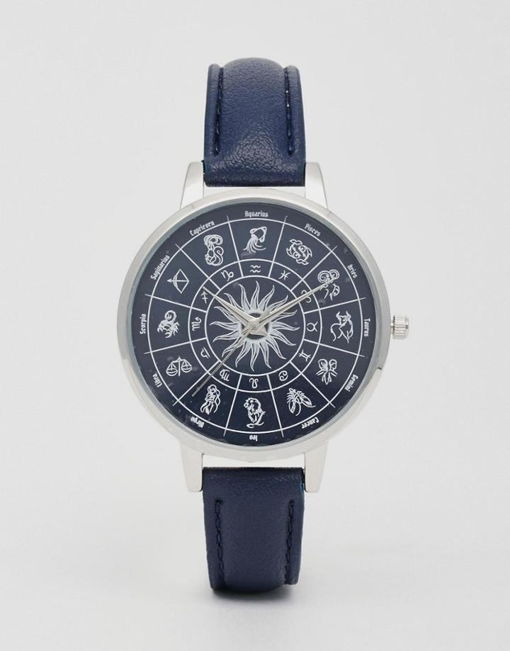 Asos Zodiac Dial Watch - Navy