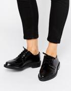 T.u.k. Jam Point Lace Up Leather Flat Shoes - Black