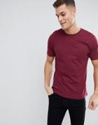 Next Crew Neck T-shirt In Burgundy - Red