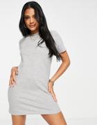 Brave Soul Lennon T-shirt Dress In Gray-grey