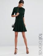 Y.a.s Tall Romain Pleated Mini Skirt - Green