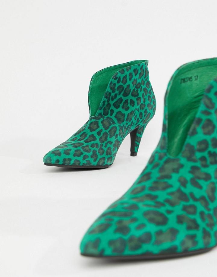 Sofie Schnoor Leopard Print Heeled Boot - Green