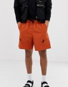 Asos Design Cargo Shorts With Utility Pockets In Orange - Orange