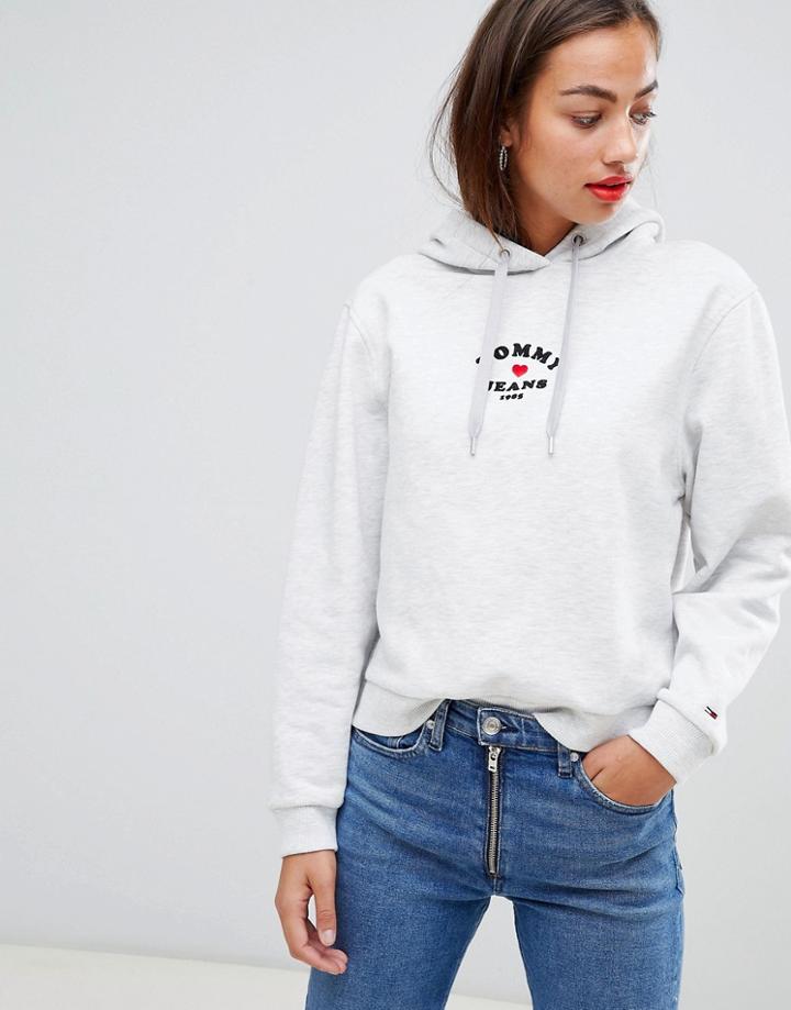 Tommy Jeans White Hoodie - Gray