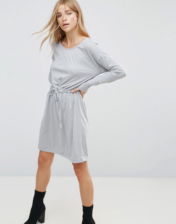 Vero Moda Tie Waist Dress - Gray