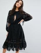 Stevie May Patti Lace Midi Dress - Black