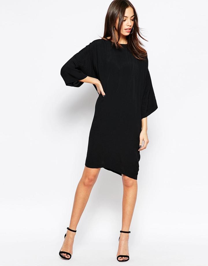 Minimum 3/4 Sleeve Shift Dress - 999 Black