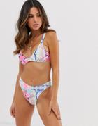 Unique21 Marble Print High-leg Bikini - Multi