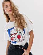 Pull & Bear Graphic Motif T Shirt In White - White