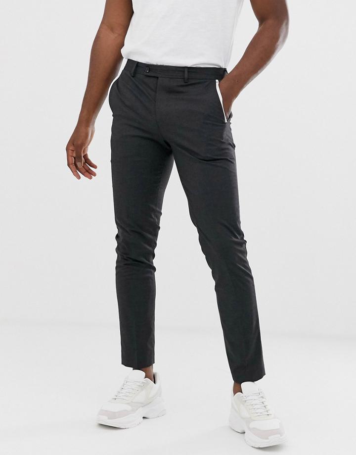 Jack & Jones Premium Skinny Fit Tipped Pocket Suit Pants In Gray - Gray