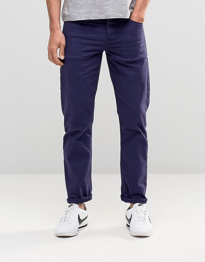 Asos Stretch Slim Jeans In Navy - Blue