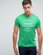 Tommy Hilfiger Tom T-shirt Logo Print Regular Fit In Green - Green