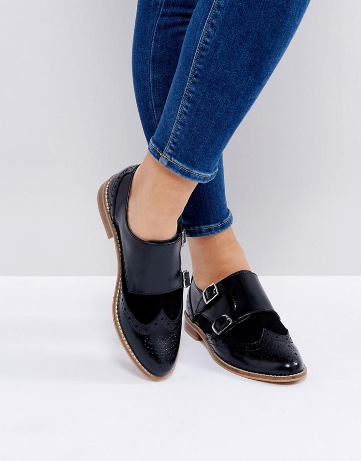 Asos Mister Leather Monk Shoes - Black