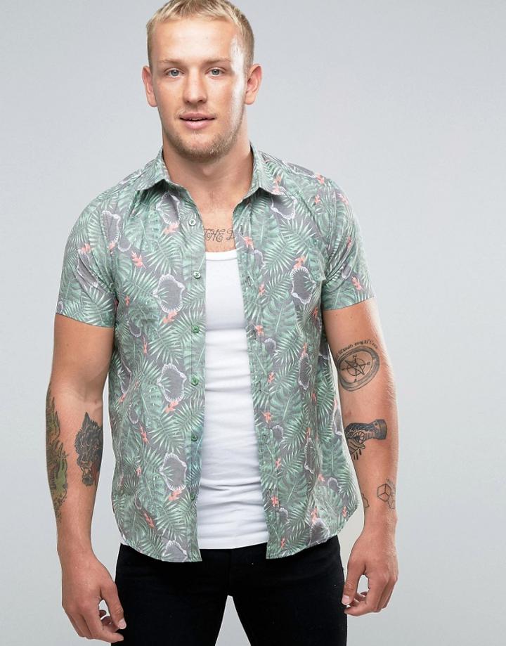 Mambo Short Sleeve Shirt Tiki Bar - White