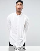 Asos Tall Oversized Viscose Shirt In Off White - White