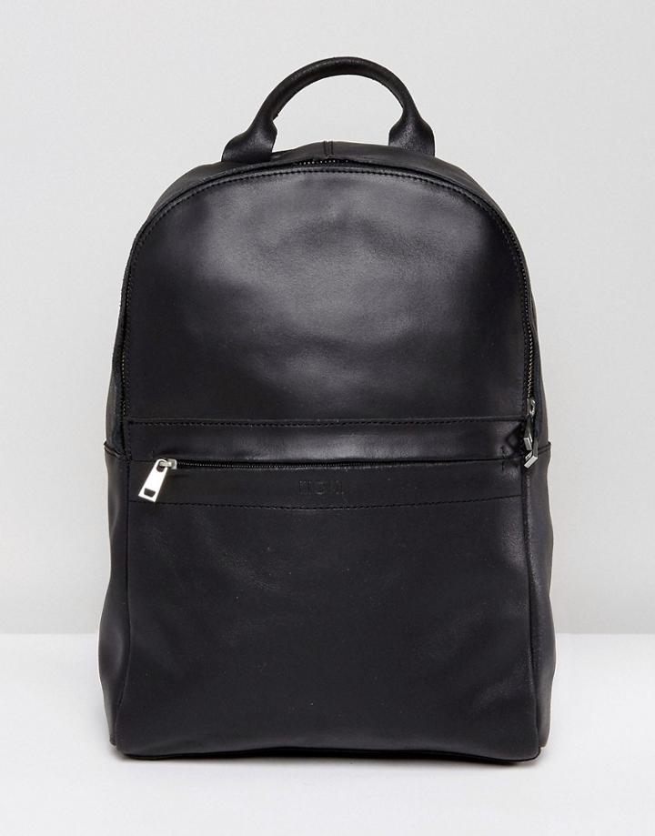 Kiomi Leather Backpack In Black - Black