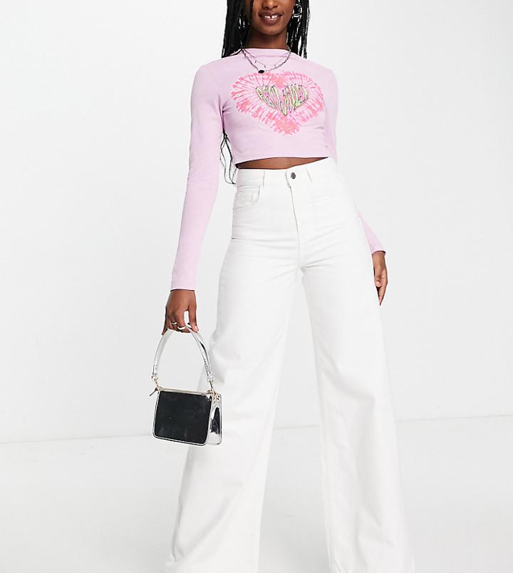 Reclaimed Vintage Inspired 88' Wide Leg Jeans In White