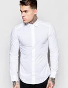 Diesel Shirt S-nap Slim Fit Core Concealed Placket In White - White