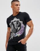 Versace Jeans T-shirt In Black With Large Logo - Black