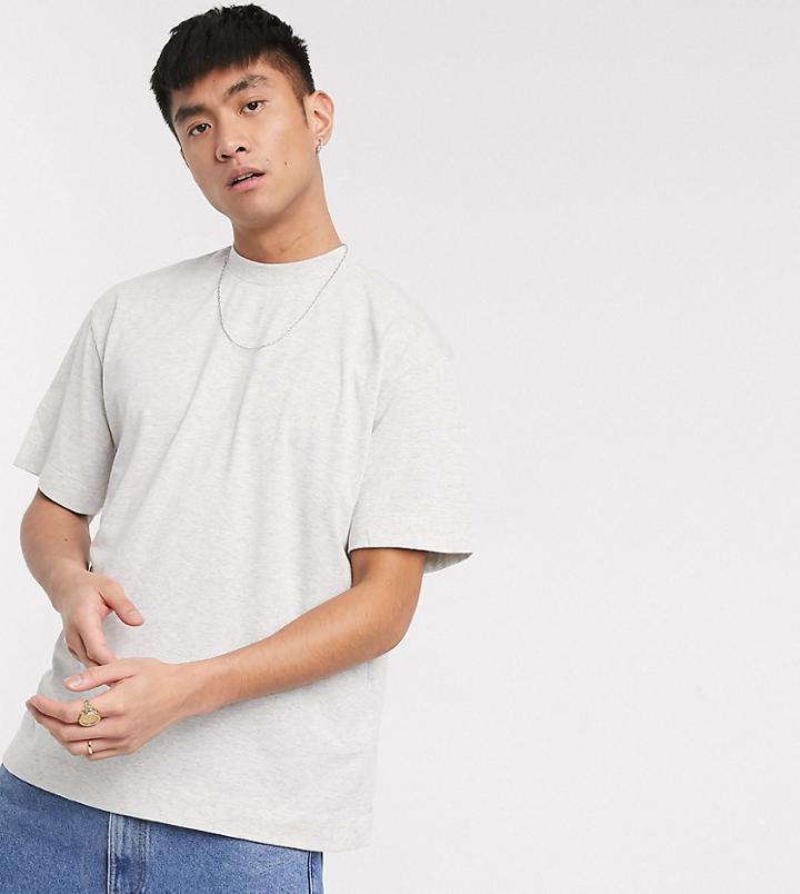 Collusion T-shirt In Gray Marl-white