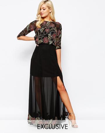 Frock And Frill Embellished Tiered Maxi Dress