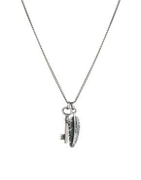 Simon Carter Key And Feather Necklace Exclusive To Asos - Silver