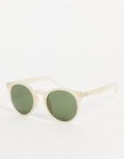 & Other Stories Recycled Plastic Round Sunglasses In Off White