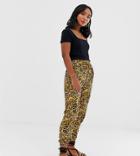 New Look Petite Sweatpants In Animal Print - Green